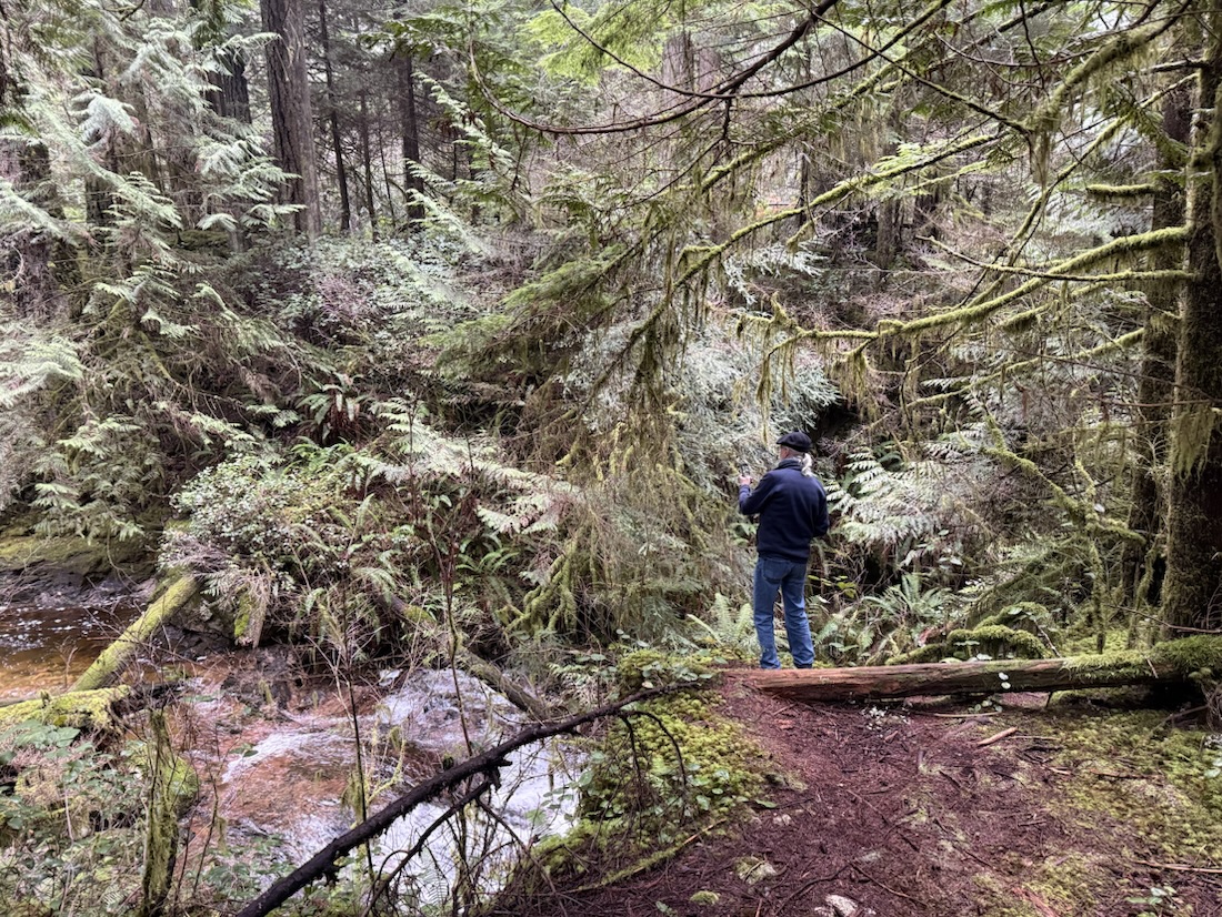 Michael looking at water