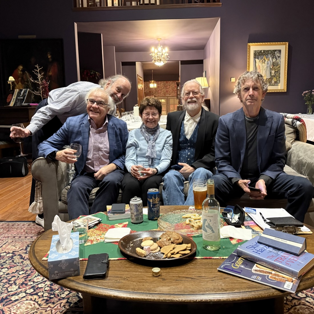 People in blue (with photobomber)